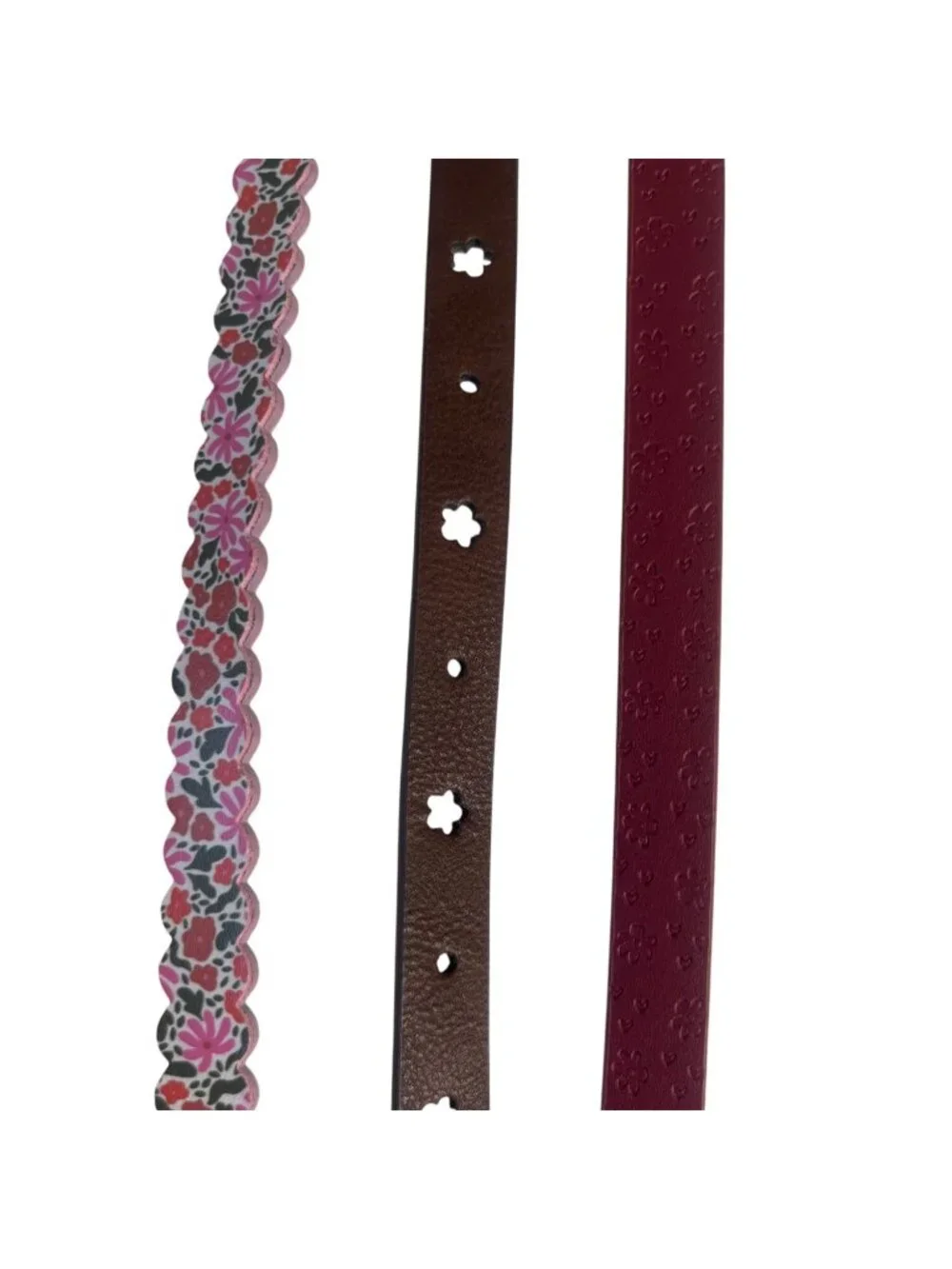 Cat & Jack Fashion Belts 3-Pack Girls Large New Pink Red Brown